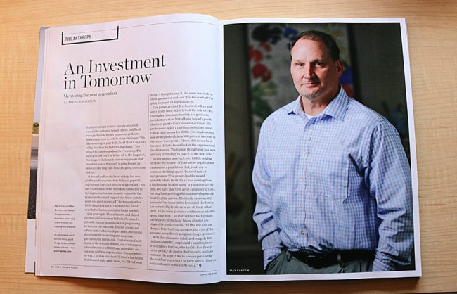 LI Pulse Magazine Photo of 2 Page Spread on Mark Cox